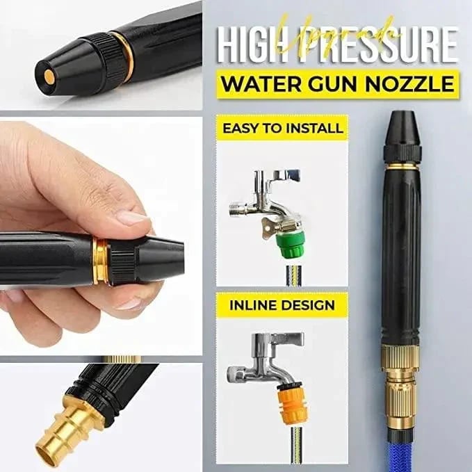 Metal High Pressure Water Spray Gun Nozzle Garden Car Wash Tool